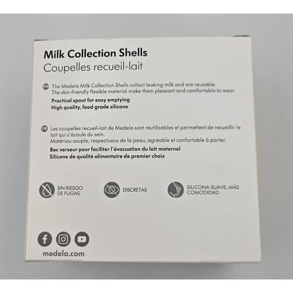 Medela Milk Collection Shells Two Pack Silicone Leak-Proff Discreet NEW IN BOX - Picture 2 of 6